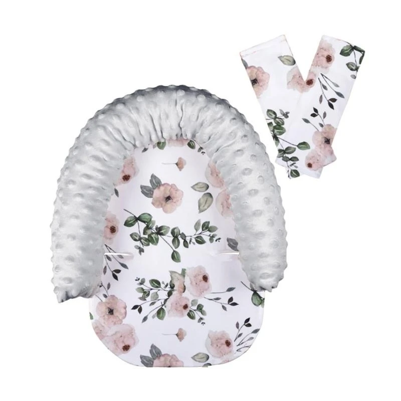 

J15U Baby Car Seats Head Support with Soft Strap Cushions Comfortable Infant Headrest with Strap Covers Baby Head Support