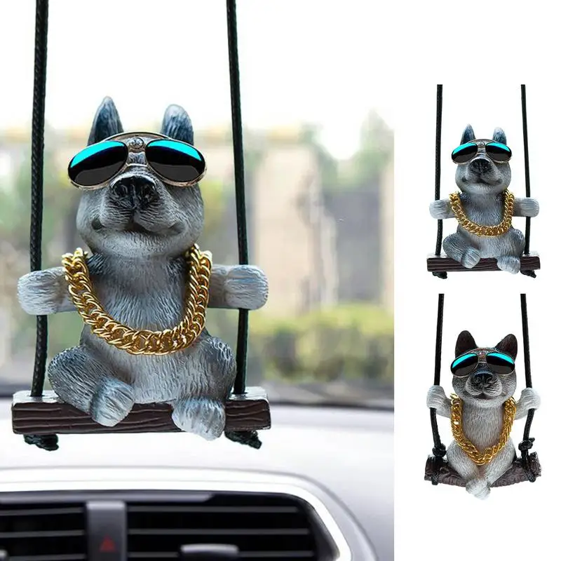 

Car Pendant Practical Interior Ornament Hanging Mini Dog Shape Car Rearview Mirror Swinging Ornament For Car Interior Decoration