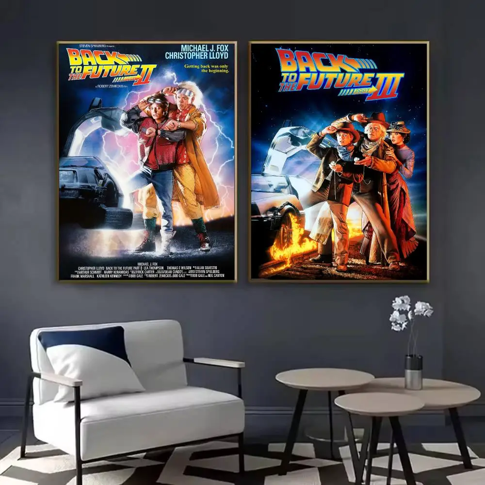 Back To The F-Future Movie Poster Waterproof Sticky Wall Art Print For Bedroom Living Room Hallway Bar Home Decor
