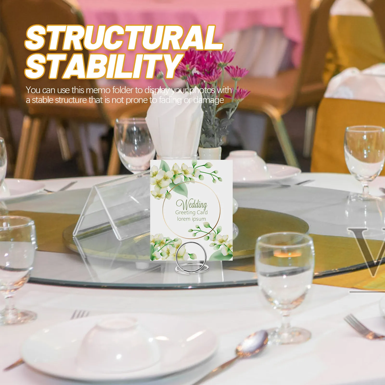 6Pcs Metal Memo Holders Exquisite Craftsmanship Stable Structure Not Easy to Fade Damage Table Number Holders Memo Clips