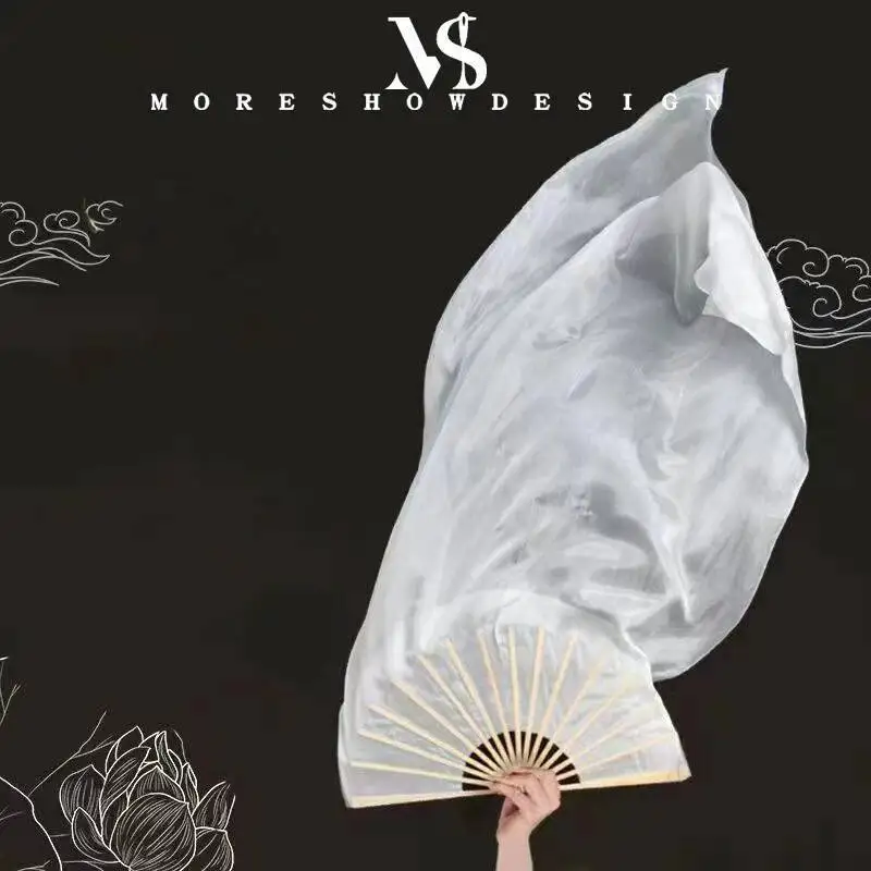 Belly Performance Folding Fan Imitation Silk Material Veil Dance Outfits Accessory For Adult Women 1.2M 1.5M 1.8M Length