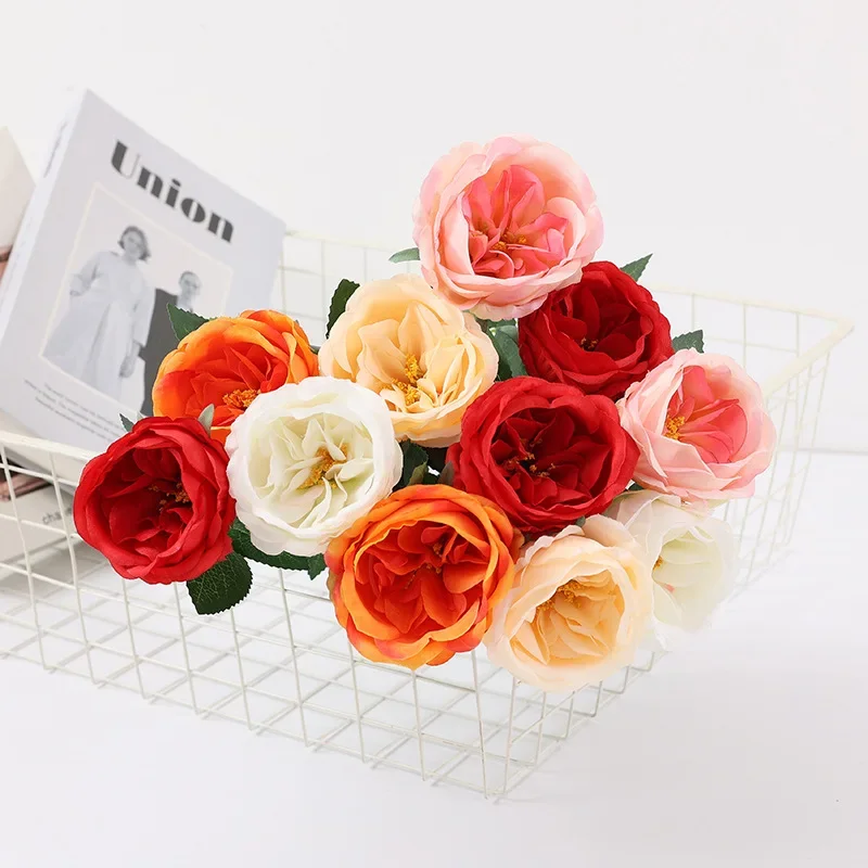 5PCS Artificial Austin Rose Wedding Home Decoration Roadguide Silk Flower Table Placement Decoration