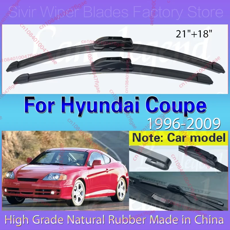 

Car Wiper Blade For Hyundai Coupe 1996 - 2009 Front Window Windscreen Windshield Soft Rubber Wiper Blades Car Accessories 21"18"