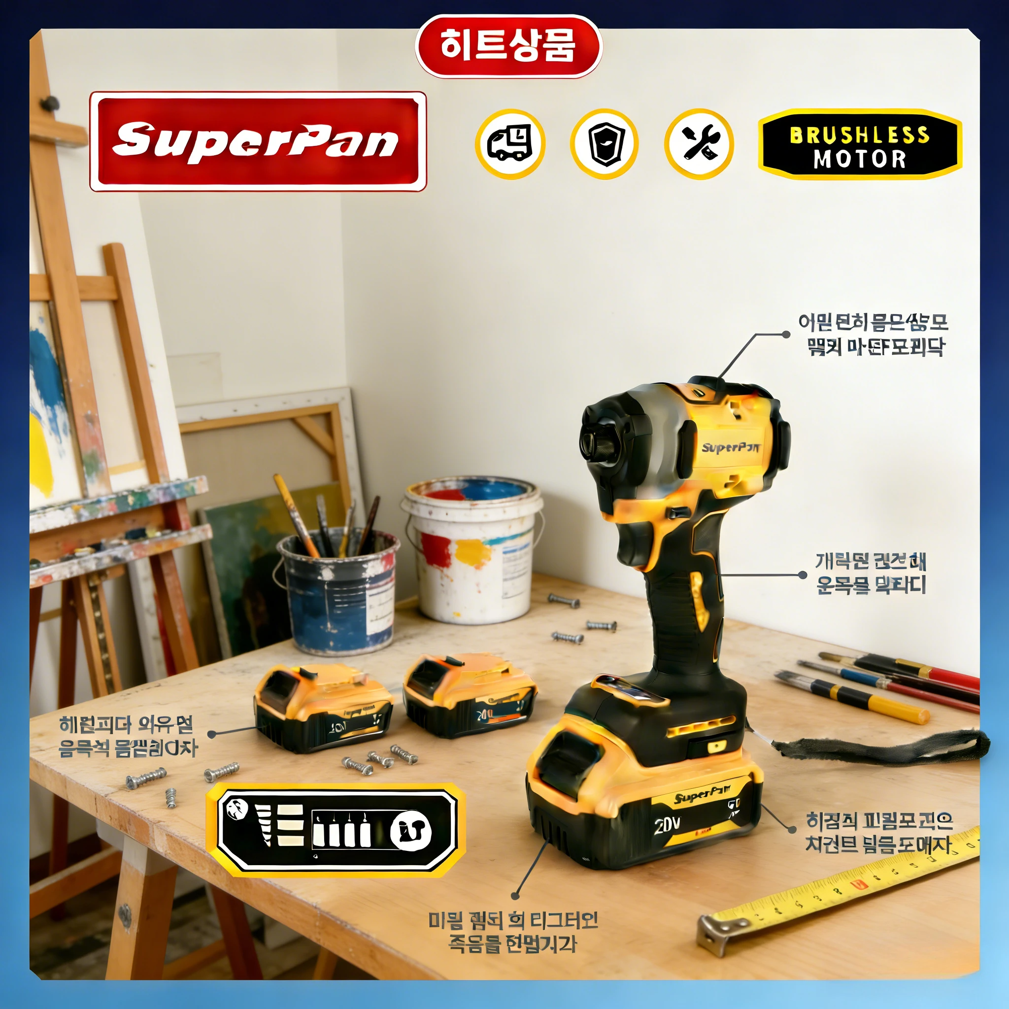 

Ударный шуруповерт SuperPan с сертификатом CE, высокопрочный, 205 Нм, 20 В, для работы одной рукой, для восстановления после войн, совместим с аккумулятором Dewalt 20 В