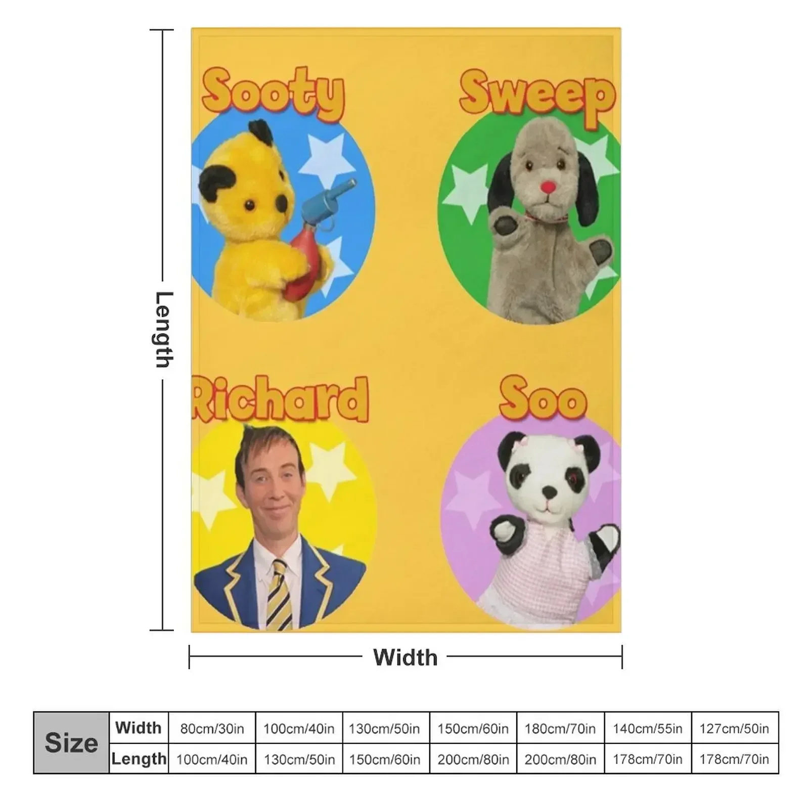 Sooty and sweep stickers Throw Blanket couch cozy soft plush fuzzy picnic outdoor blanket