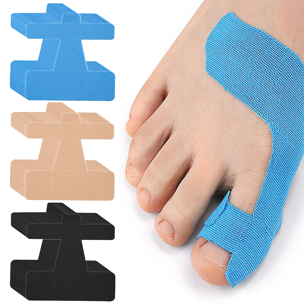 10pcs Toe Separator Hallux Valgus Fixed Support Orthopedic Bunion Strap Anti Rubbing Toe Protective Patch for Big Toe Correction