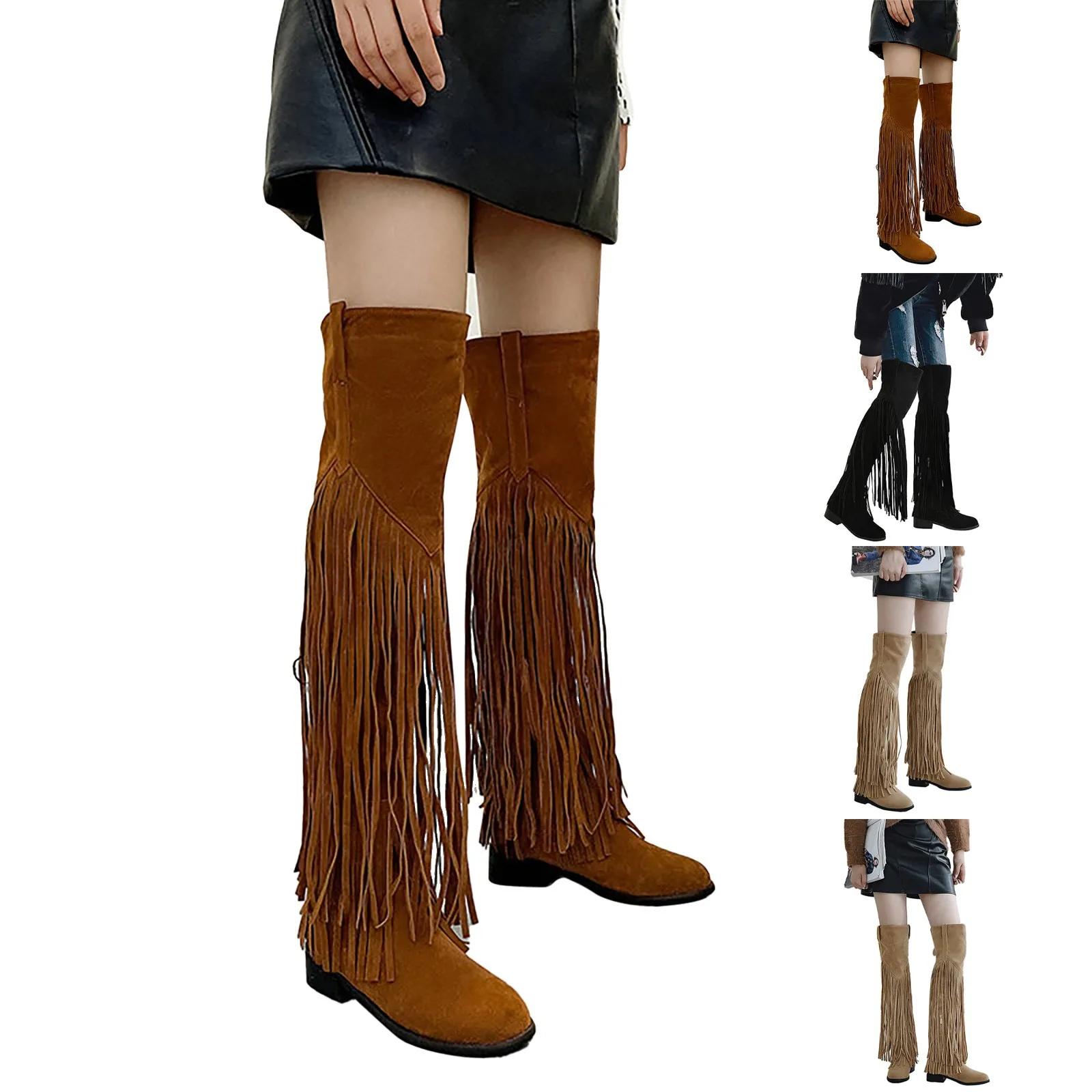 Autumn And Winter New Long Boots Women\'s British Retro Knee Boots Flat Casual National Style Keep Warm Boots for Women Calf High