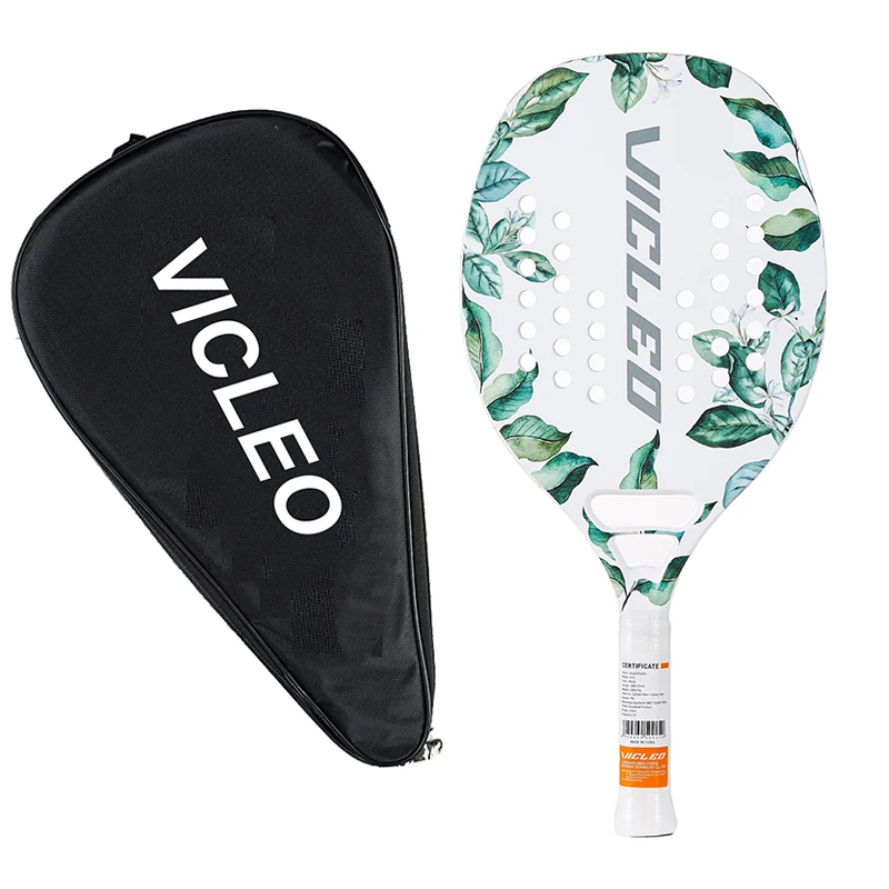 Vicleo-raqueta de tenis de playa de fibra de carbono de cara suave, raqueta de paleta blanca con cubierta de bolsa protectora, B10, B22