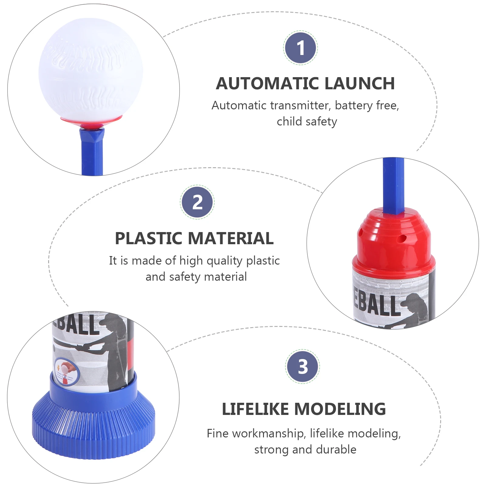 

Serving Baseball Bat Set Toys Trainer for Kids Practice Automatic Pitching Machine