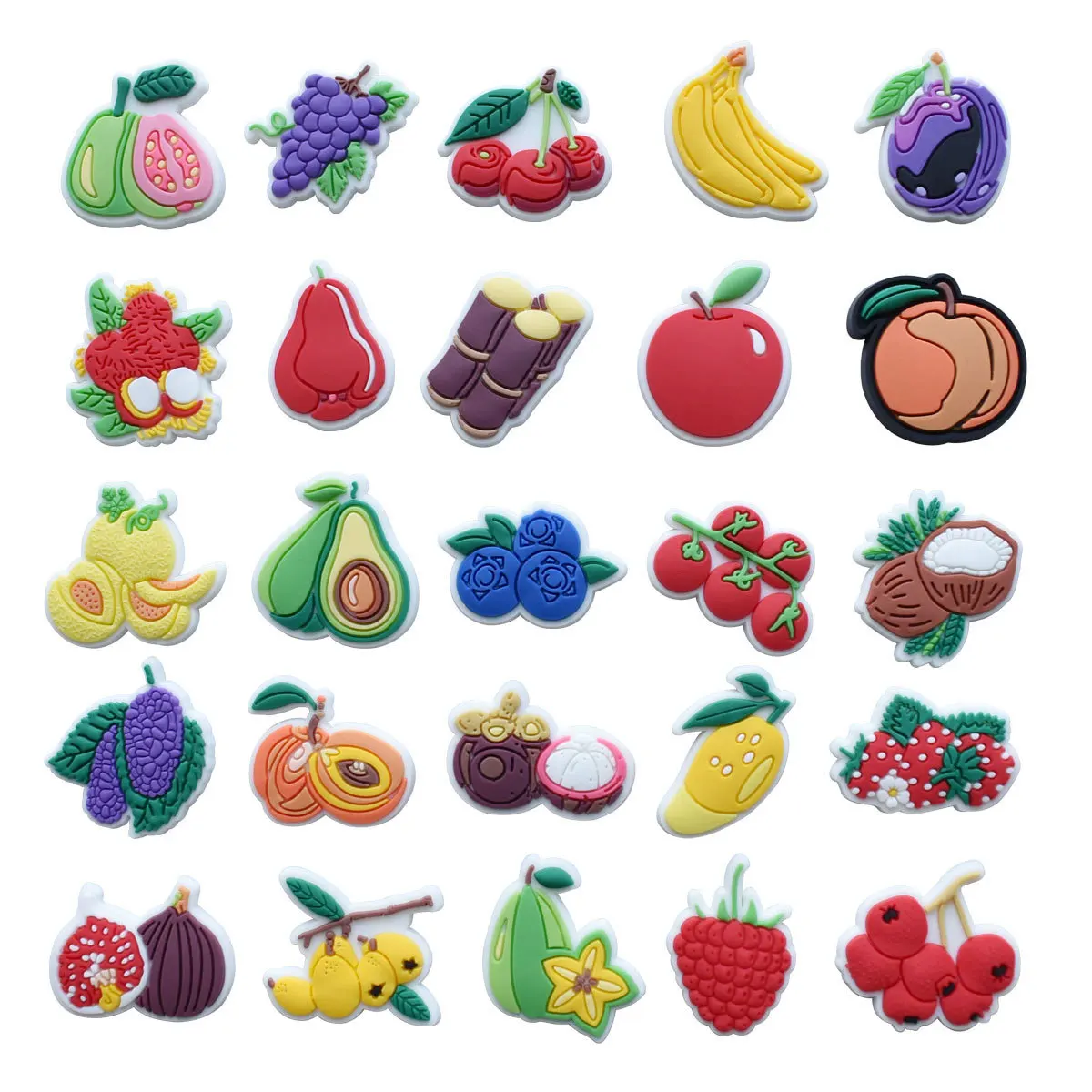 27pcs set New Design Cute Fruit DIY accessories PVC Sweet Shoe charms fit clogs Slides Summer Gift Idea Easy to install