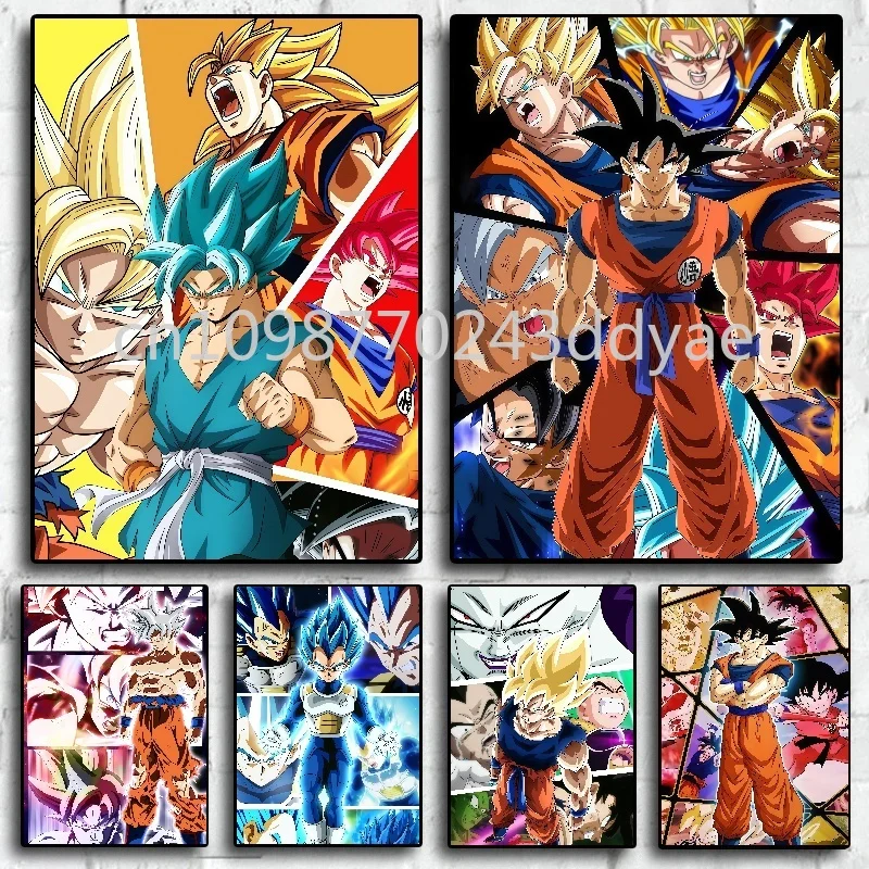 

Anime Dragon Ball Goku Vegeta Super Cool Poster Printing Canvas Painting Bar Game Room Home Wall Art Decoration Painting Gifts