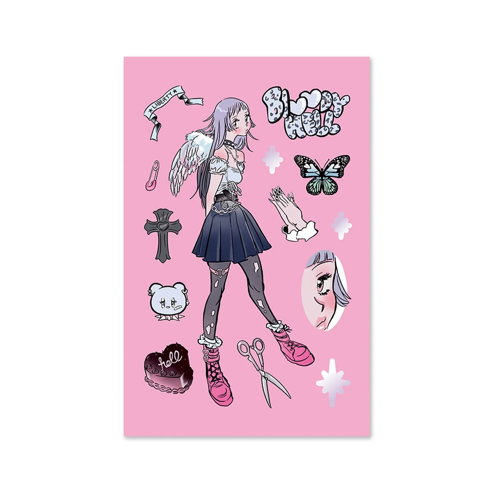 2024 New Stickers  Korean Style Character Pocket Stickers Mobile Phone Case Decoration Adult Sitcker