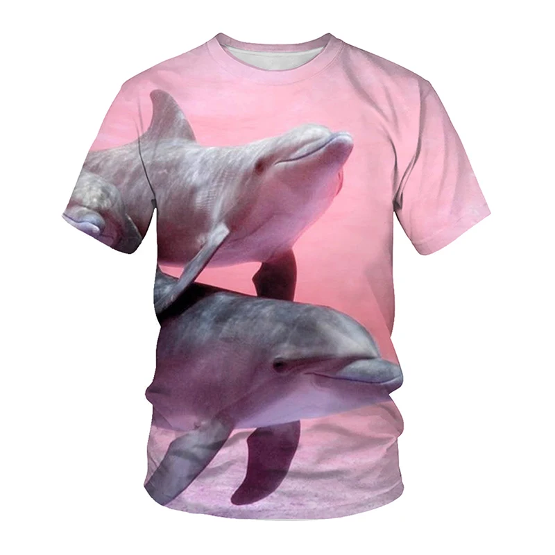 New Dolphin Shark 3D Print T-shirt Fashion Streetwear Tees Men Woman Short Sleeve T Shirts Oversized Hip Hop Harajuku Kids Tops