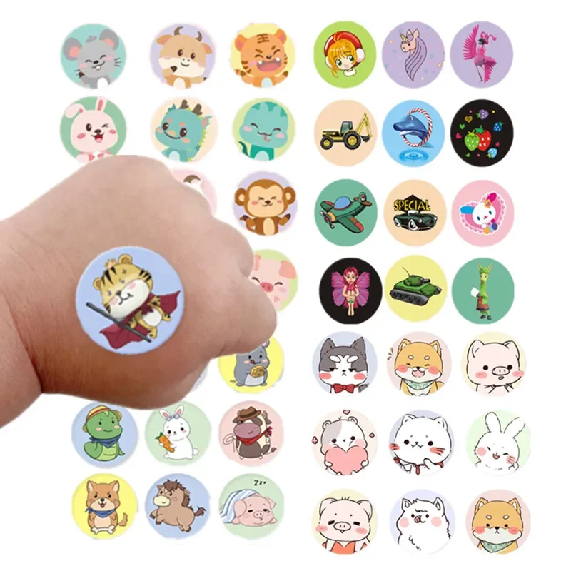 50/80/100/120pcs Round Band-Aid medical waterproof breathable cute cartoon baby vaccine wound stop Blood Band-Aids bandaids cute