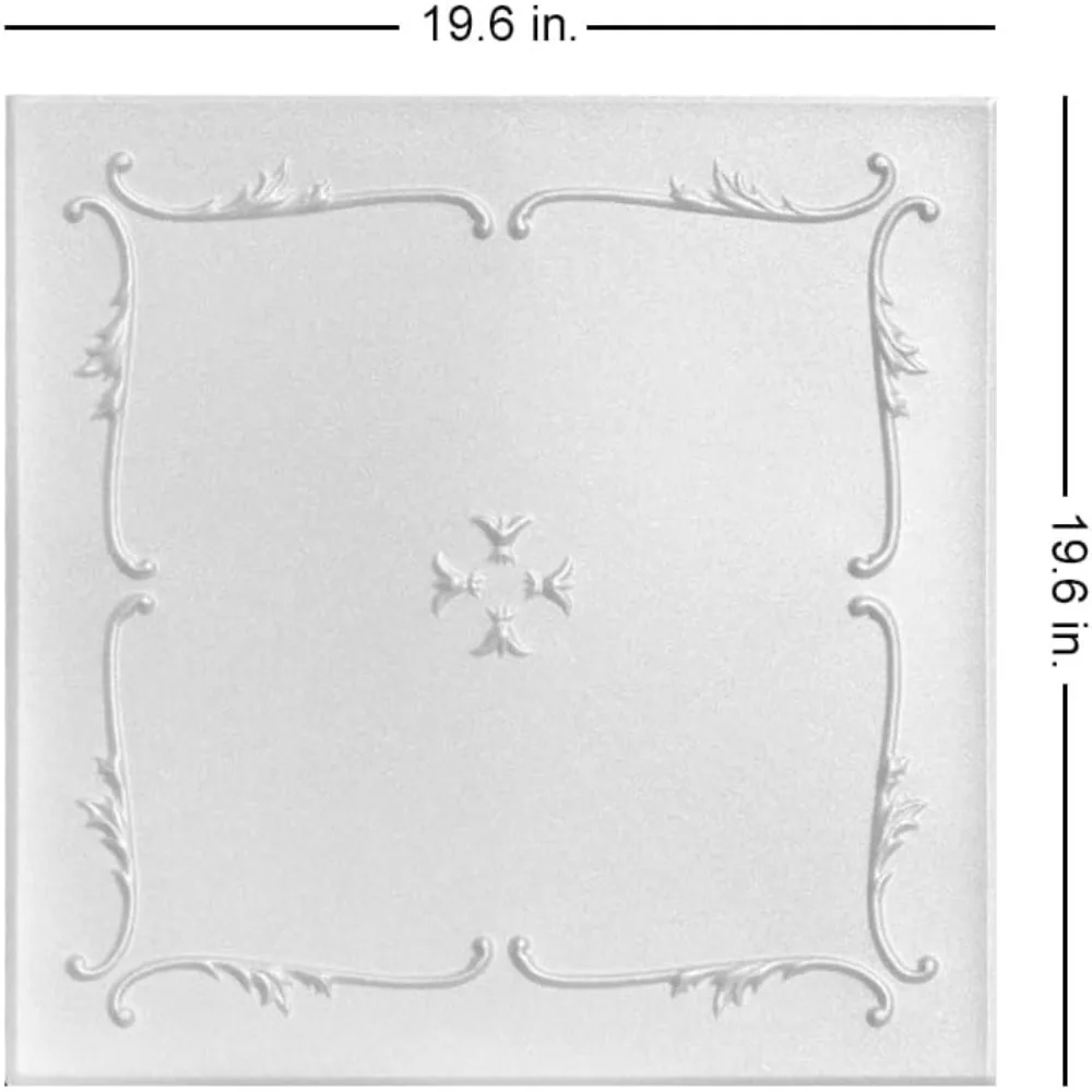 CEILINGS R05 Потолочная плитка из пенопласта с клеем (256 кв. ft./футляр), упаковка из 96, однотонный белый
