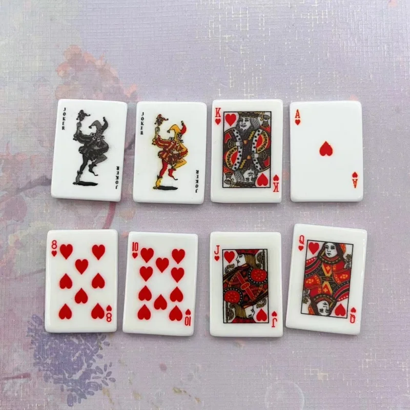 10pcs Dollhouse Mini Paper Playing Cards Miniature Simulation Small Game Casino Games Poker Party Home Decoration