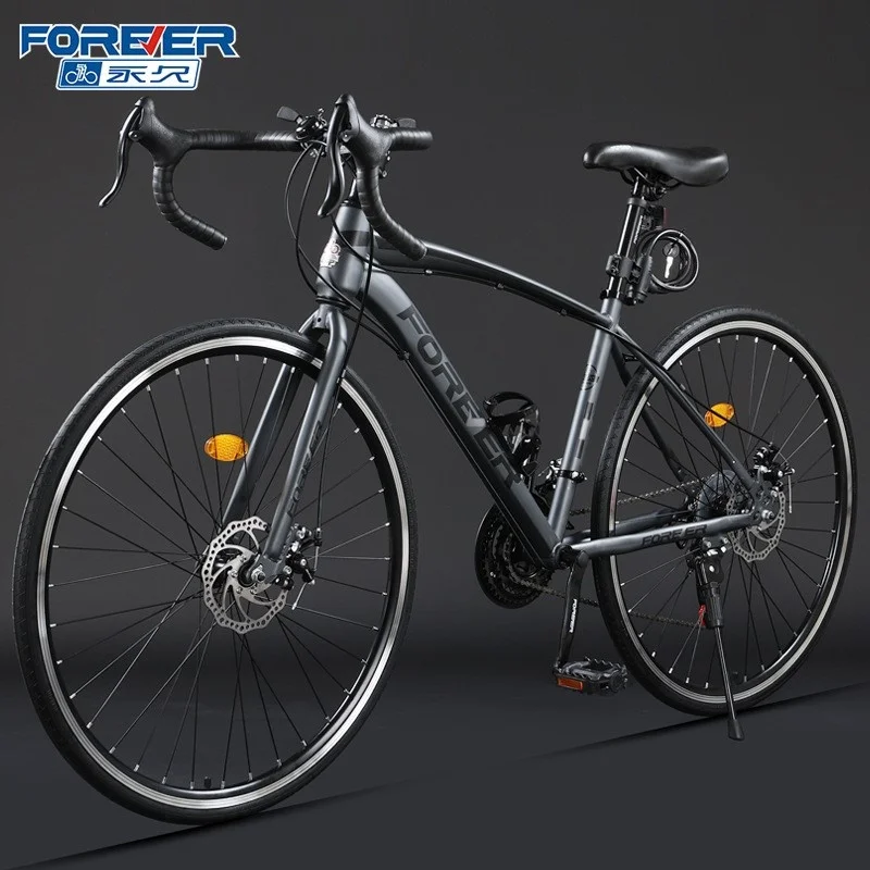 FOREVER Road Bike Bicycle Racing Variable Speed Disc Brake Male And Female Students Bending Handle Bike  Bicycles Adults