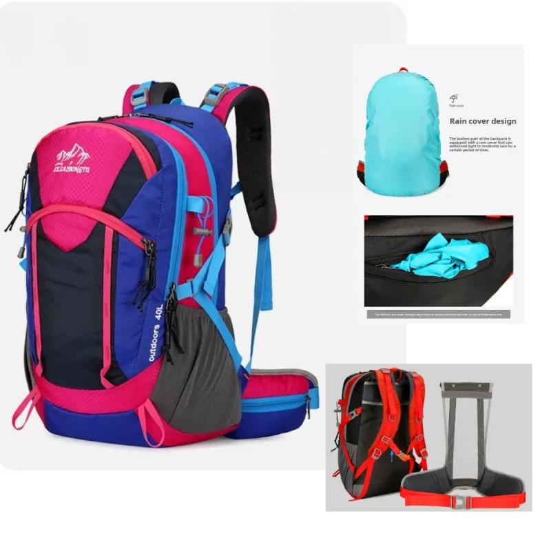 

40LOUTDOOR BACKPACK Outdoor Hiking Backpack Water-Resistant Multi-Functional Shoulder Bag Casual Travel Backpack