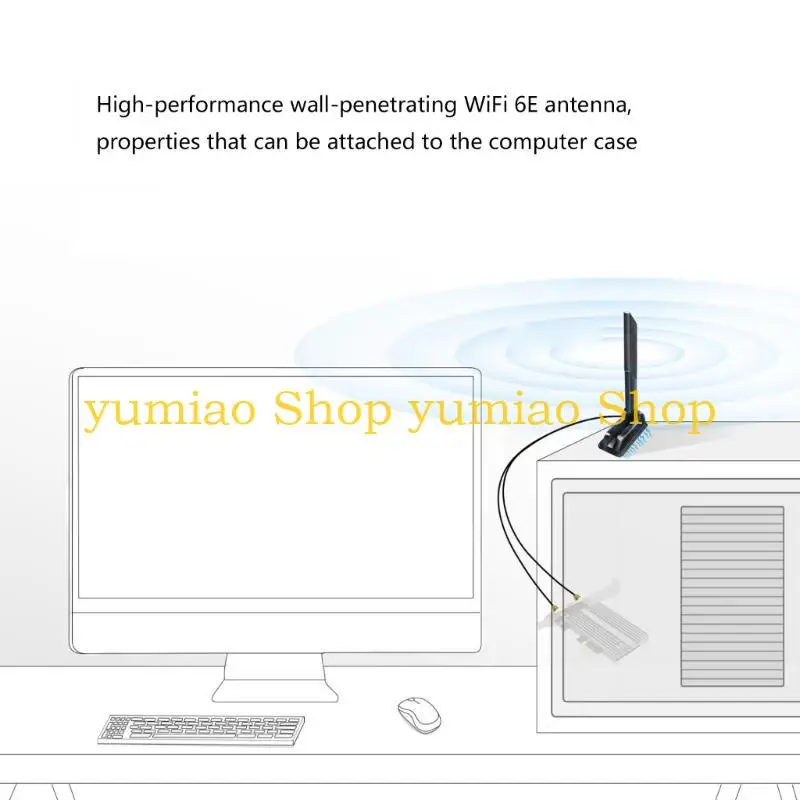 587B 2.4G 6G WiFi6E Antennas Reception 12dB 2SMA Internal Thread Foldable Antennas with Convenient Base