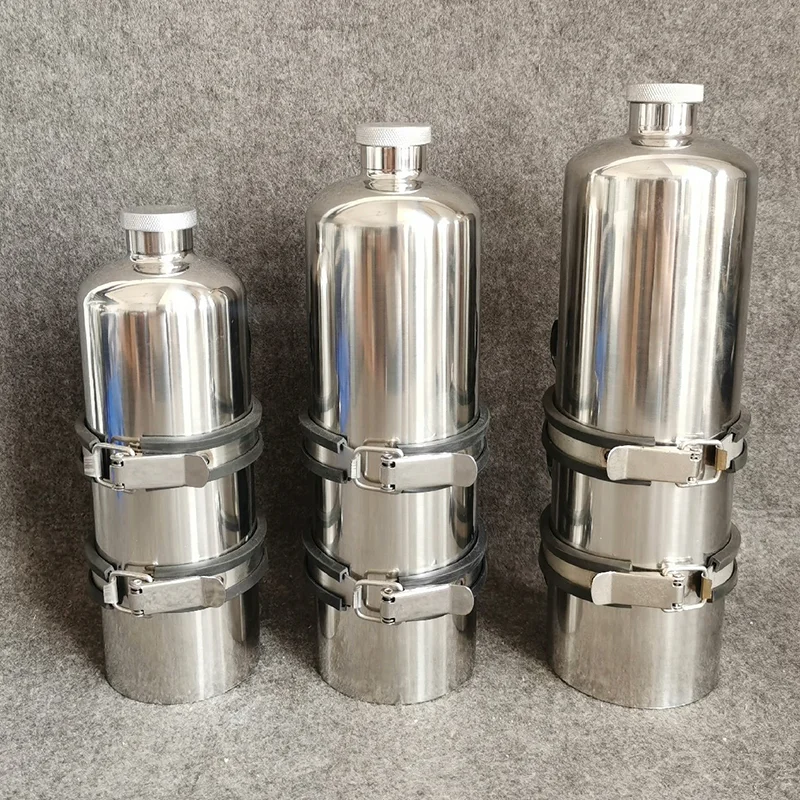 1.5L 304 Stainless Steel And Aluminium Alloy Fuel Tank Motorcycle Accessorie Cafe Racer Part Outdoor Vintage Gasoline Oil Bottle