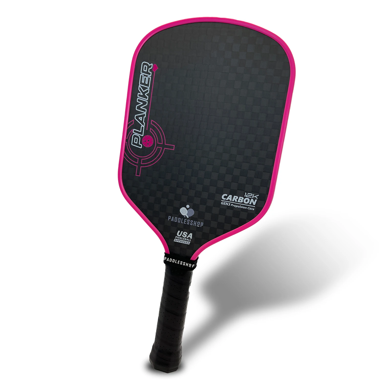 Paddlesshop Planker Pickleball Paddle 12K Raw Carbon Fiber Thermoformed Unibody 16mm Upgraded Gen3 Propulsion Core Foam Injected