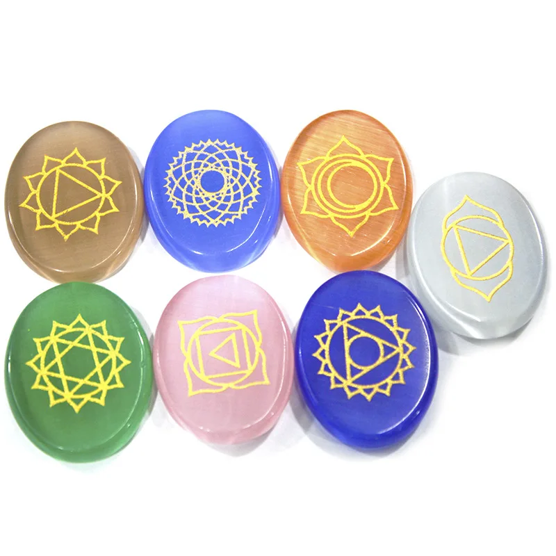 

Ore natural stone rune ornament colorful opal lettering to play with irregular energy stone set European spot