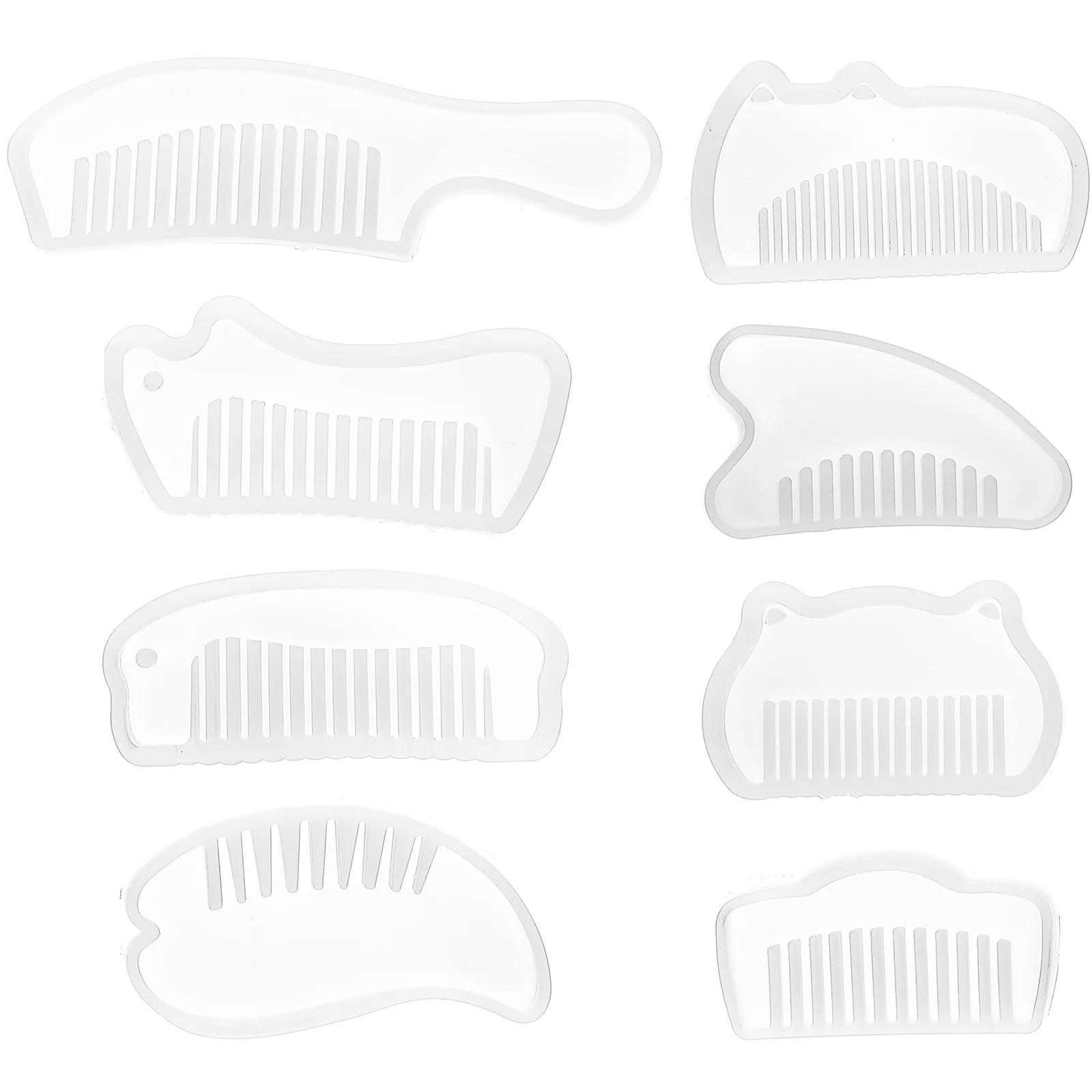 

8pcs Comb Resin Mold Set Silicone Casting Molds for Epoxy DIY Jewelry Making Easy Demolding Reusable White Color