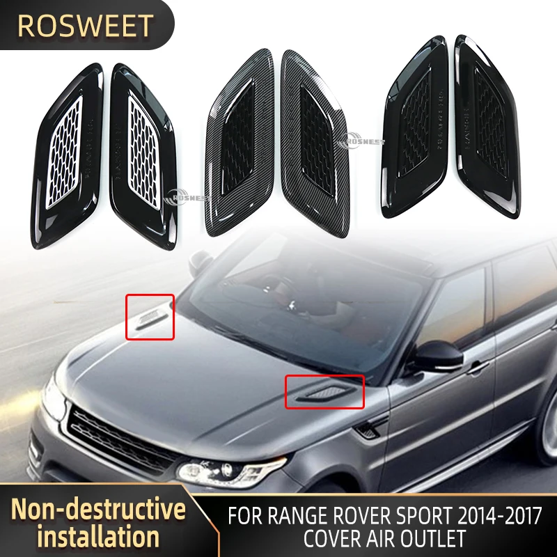 Car Exterior Hood Air Vent Outlet Wing Trim For Range Rover Sport 2014-2017 L494 Cover Air Outlet Car Accessories