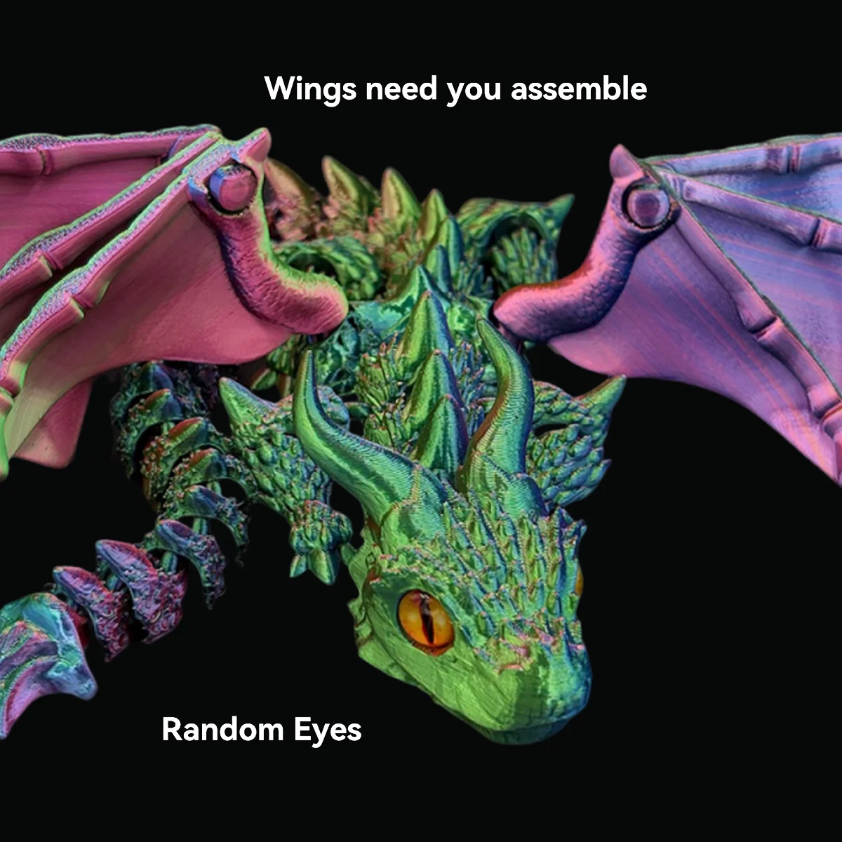 3d Printed Winged Carriage Dragon Figurine Art Deco Resin Decor_voghion.com