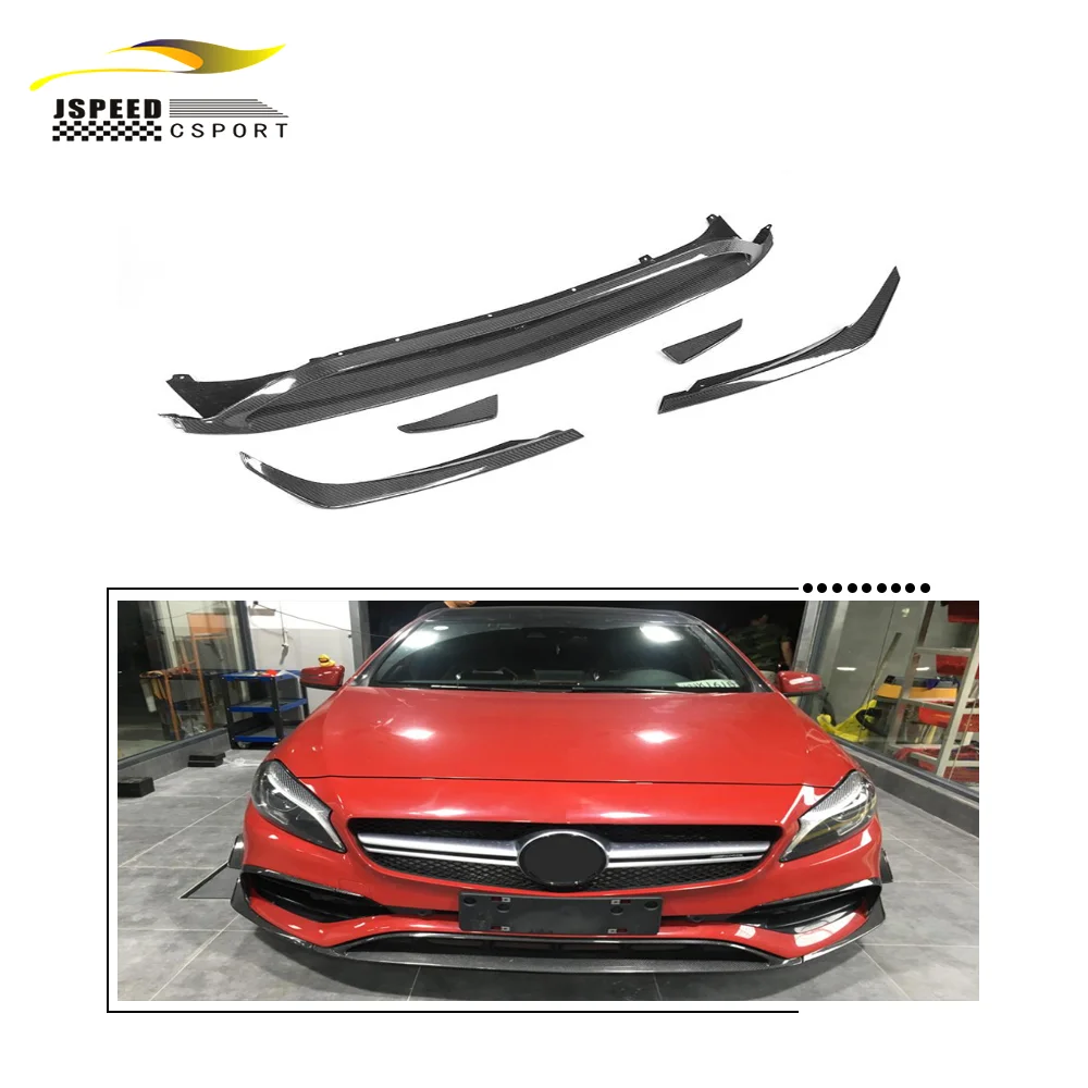 

Suitable for The JCSPORTLINE carbon fiber W176 sporty front bumper lip of Mercedes-Benz A200, A250 and A45 AMG 2016-2017