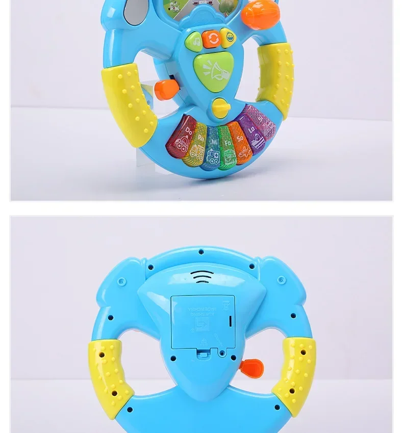 Interactive Toy Musical Instrument Simulated Driving Steering Wheel with Lights Music and Educational Sounds for Kids