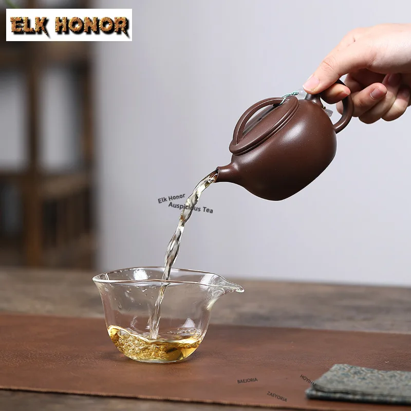 190ml Retro Yixing Purple Clay Hanwa Teapots Handmade Bridge Lid Pot Raw Ore Mud Kettle With Ball Hole Filter Zisha Tea Set view 3