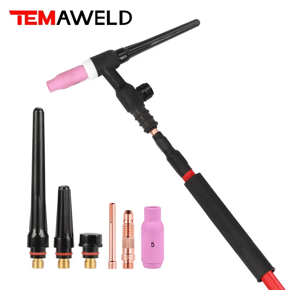 Bild 5: Professionelle WP17 WP17FV Schweißerpistole WIG-Schweißbrenner 150 A 3 m weicher Schlauch flexibles Gasventil Schnellanschluss DKJ10-25 35-50