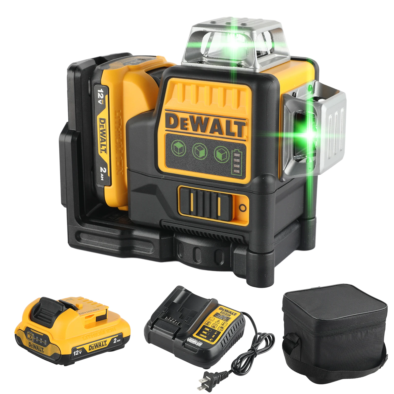 2025 NEW Dewalt DW089LG 3 Sides*360 Degree Vertical 12V Lithium Battery 12 Lines Laser Level Horizontal Green Meter Outdoor TOOL