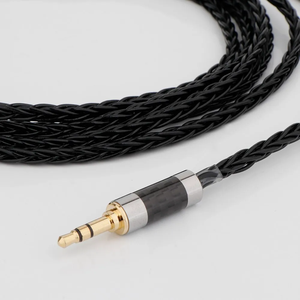 8 Cores Silver Plated Black Earphone Cable HiFi Headphone Cable OCC Silver Plated 2.5 3.5 4.4 6.5mm to Mini XLR Balanced Earphon