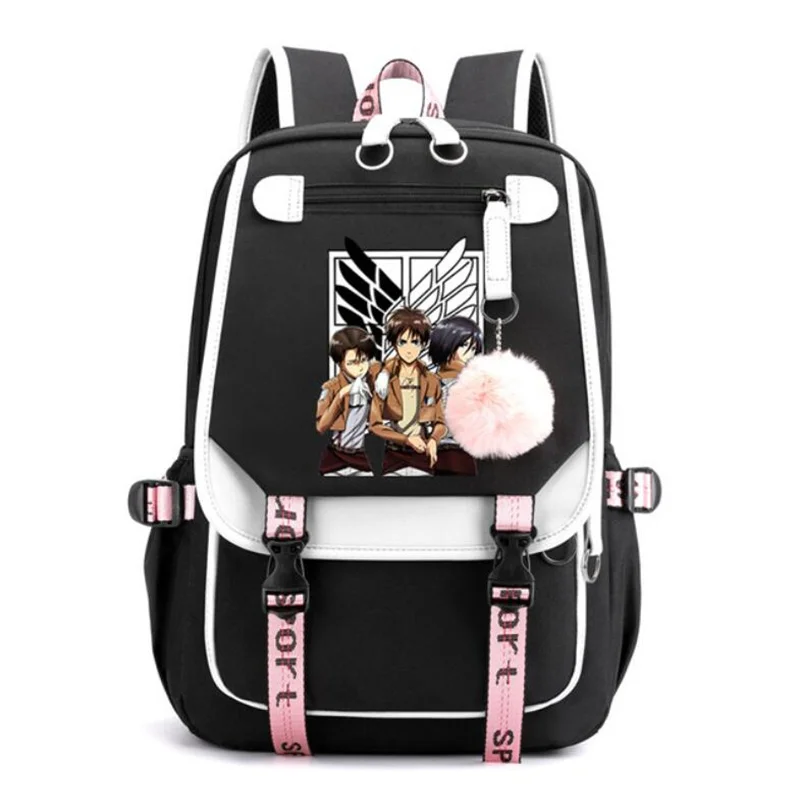 

Attack On Titan Survey Corps Backpack Levi Erwin Eren Kawaii Schoolbag Girls Boys Cartoon Large Capacity Bookbags for Teenagers