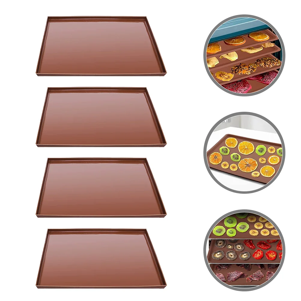 

4 Pcs Non-slip Supplies Silicone Pad Dehydrator Mats for Fruit Dryer Silica Gel Jerky Food Pads