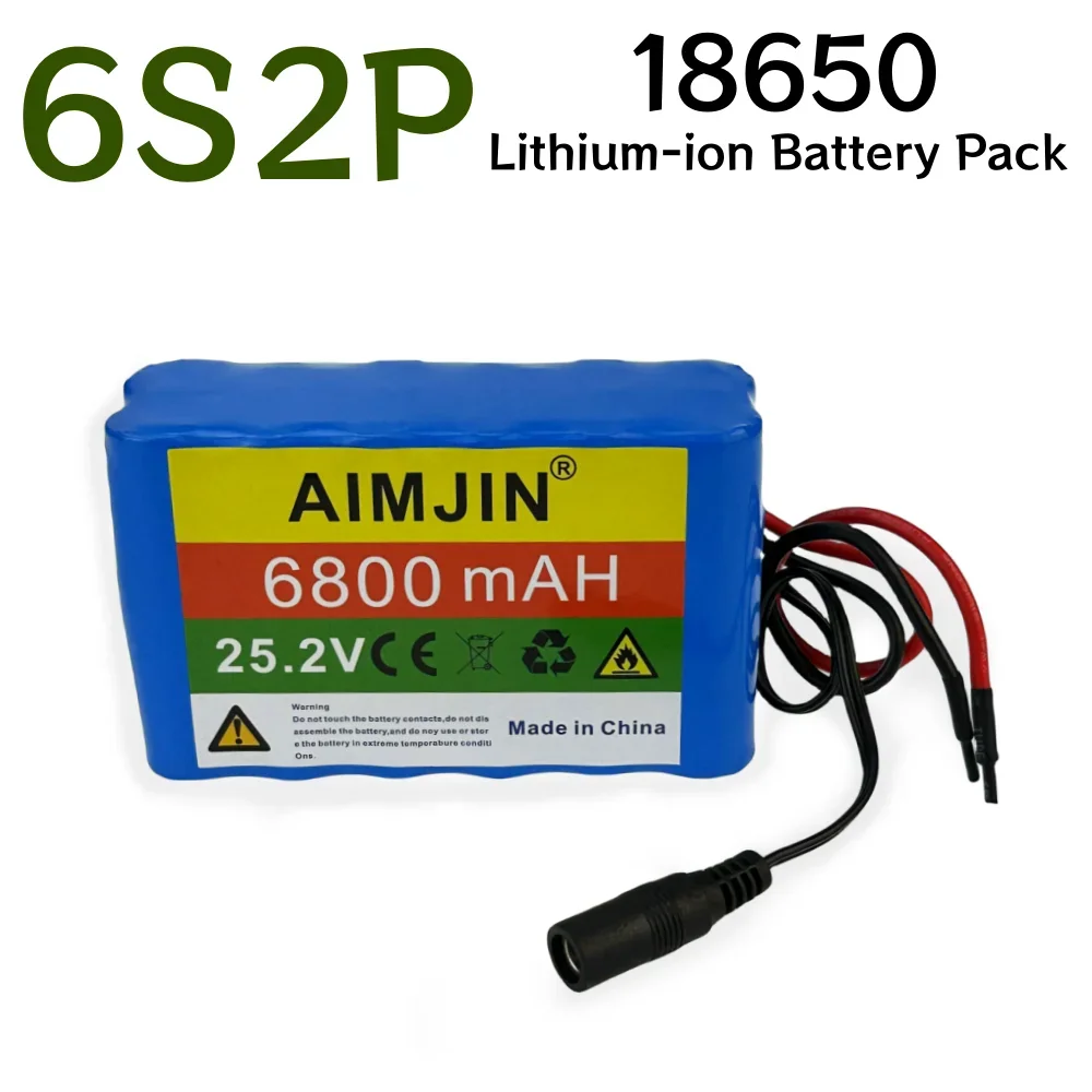 25.2V 6800mAh Rechargeable Lithium Battery Pack 18650 6S2P , Suitable for Power Supply of Electric Toys, Electronic Products etc