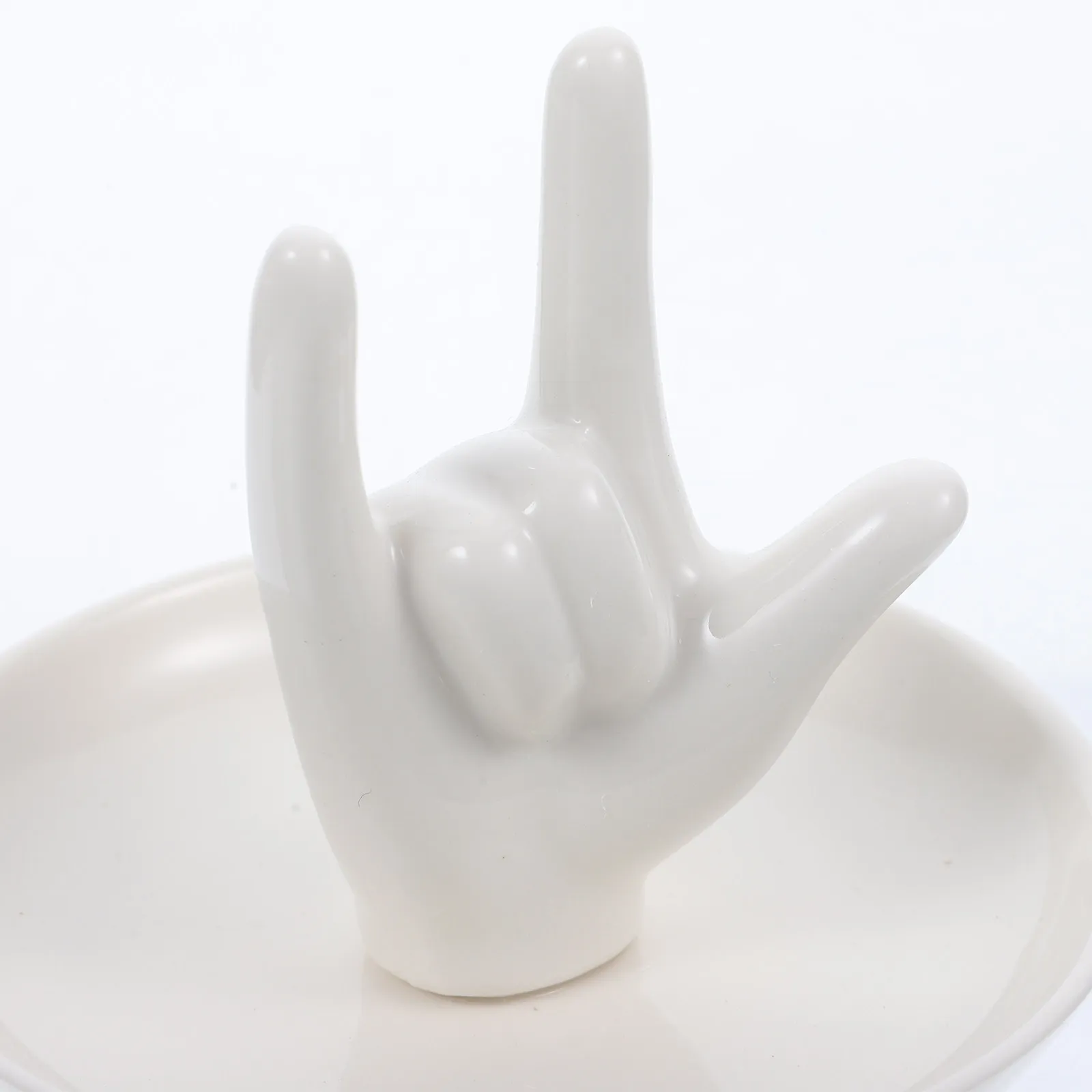 

Creative Ceramic Gesture Jewelry Display Stand Elegant Hand Ring Holder Decorative Jewelry Organizer Tray for Home