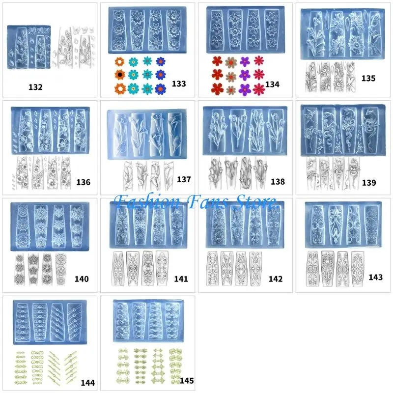 

C71D Beautiful 3D Art Mold Practical Carving Flower Silicone Mold for Nail Art