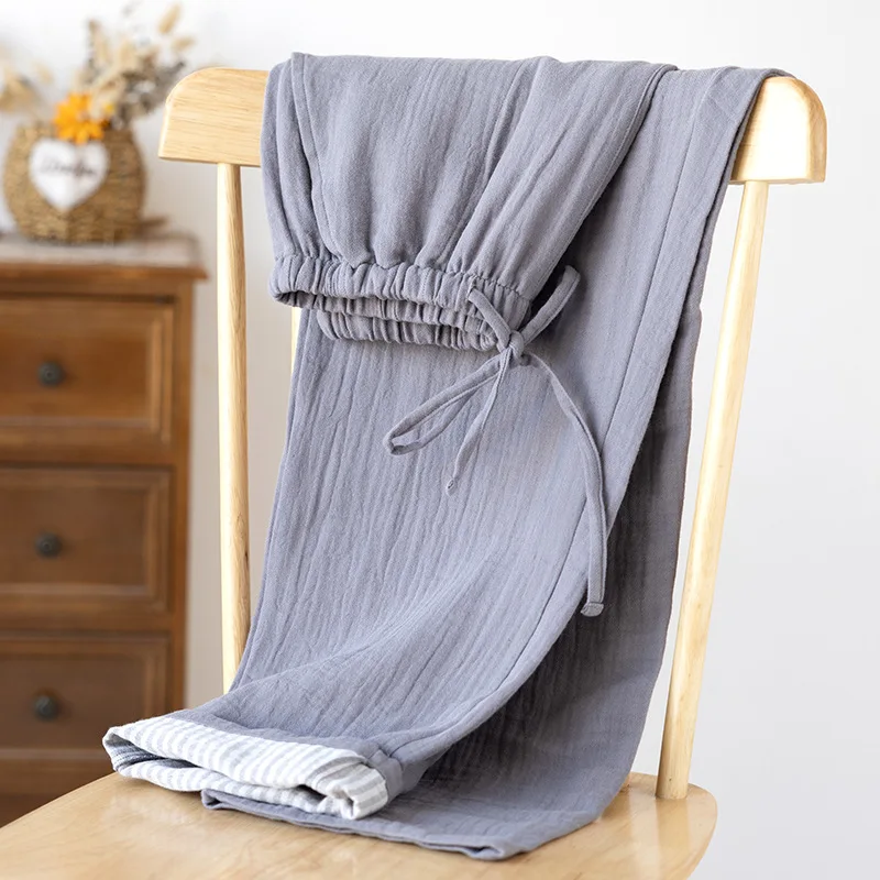 2025 Spring and Autumn New Couple Sleeper Pants 100% Cotton Men's and Women's Sleeper Pants Loose Comfortable - Image 4