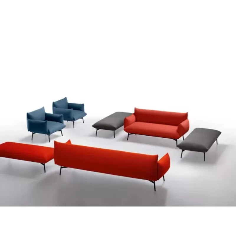 Nordic conference sofa, multi-person fabric negotiation sofa, B & B hotel beauty salon reception and rest area
