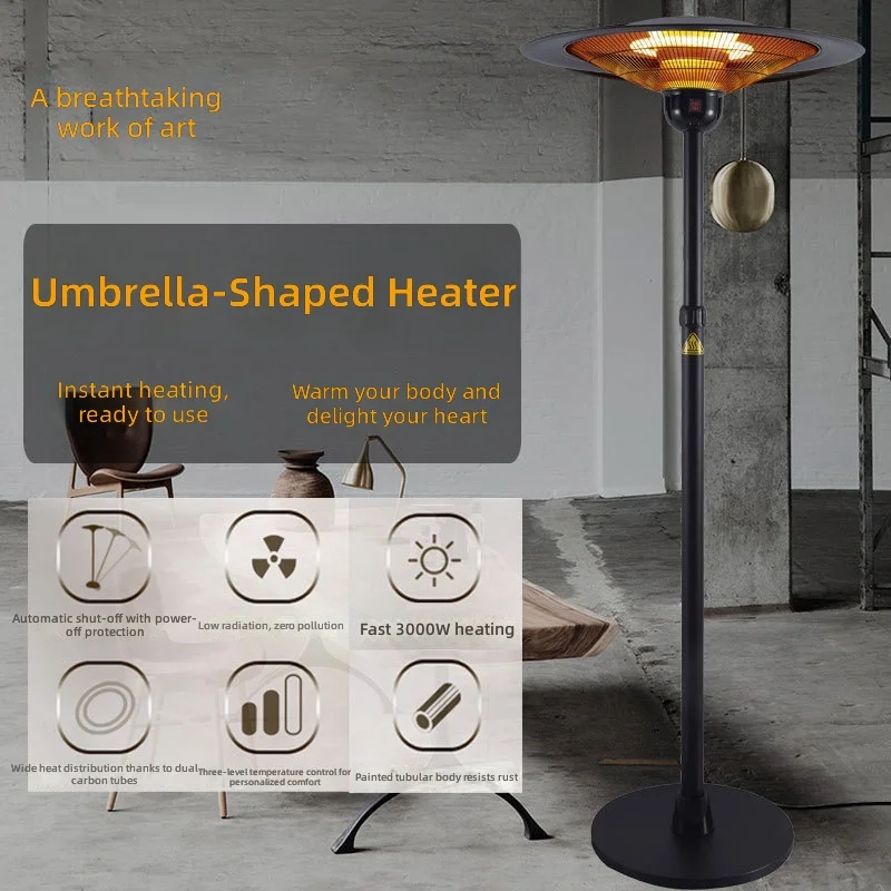 Umbrella-shaped electric heater, outdoor electric heater, household electric heater, energy-saving vertical small solar heater