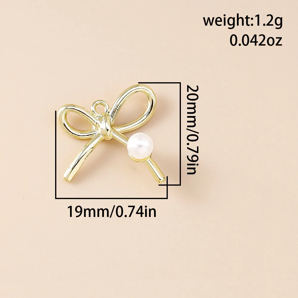 Leslie 5 Stück Gold Silber Farbe Schleife Serie Schleife Schleife Charm Anhänger für handgemachte Halskette Armband Schmuckherstellung Zubehör – Detail 12