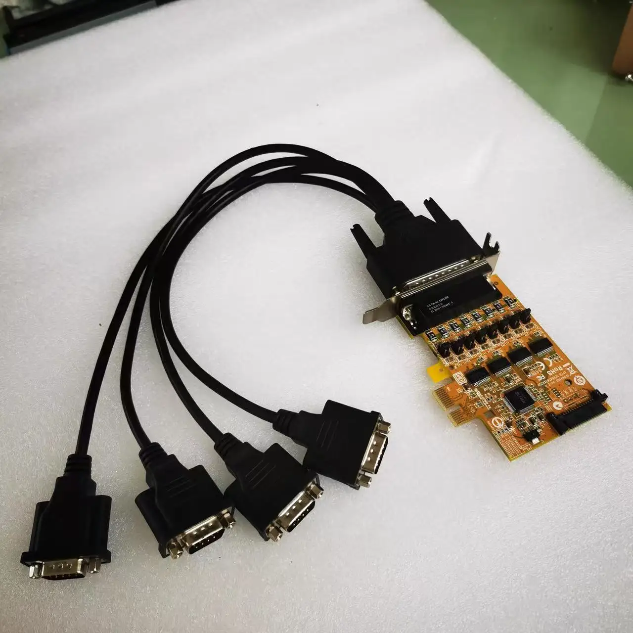 

Оригинальный адаптер для SUNIX SER6456SL RS232, 4-портовый COM-порт, адаптер PCIE, плата расширения 5 В, 12 В, источник питания