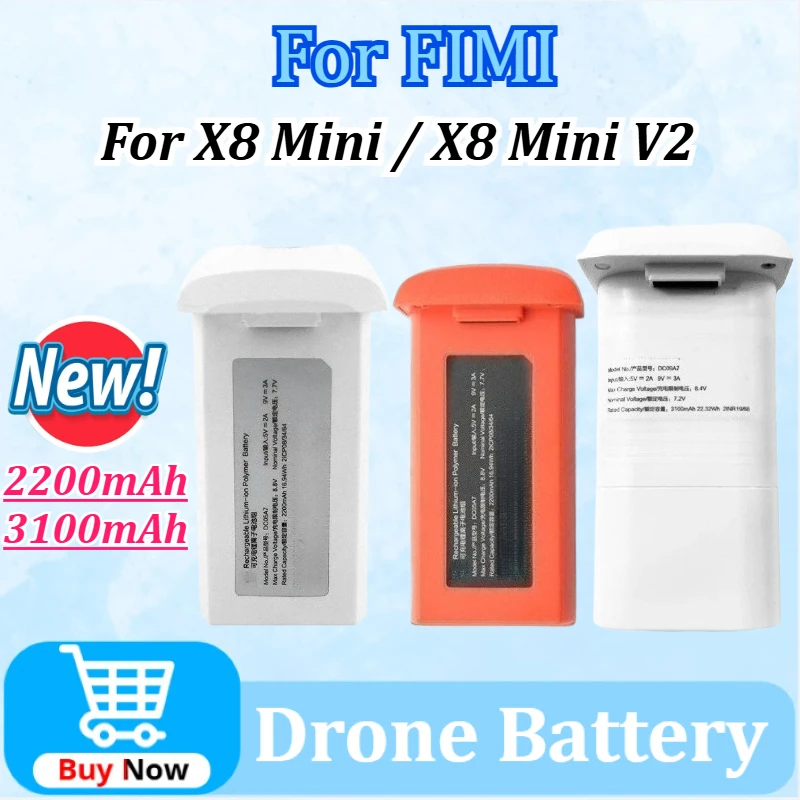 

2200mAh/3100mAh Upgrade Intelligent Flight Battery for FIMI X8 Mini / X8 Mini V2 for FIMI Mini Series Drone Battery Accessories