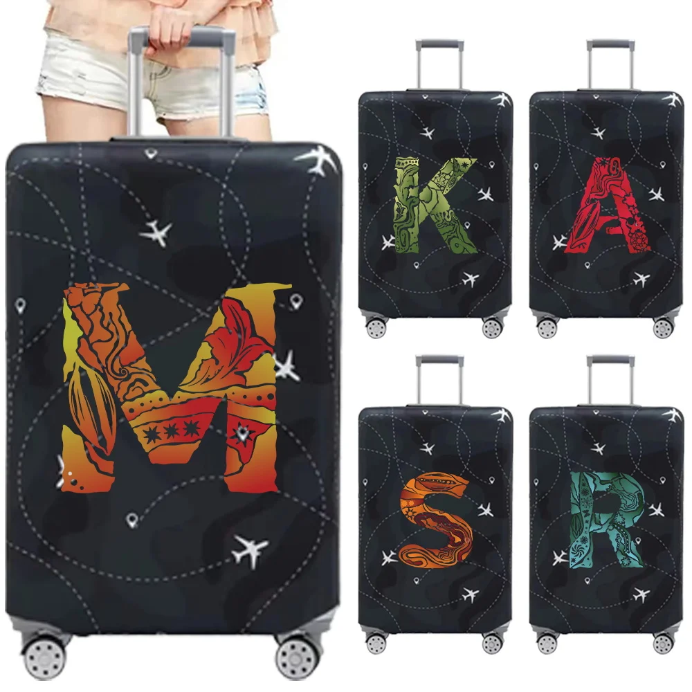 Luggage Cover Travel Bag Protective Cover Stretch Dustproof Luggage Cover Sculpture Letter Series 18-32 Inch Travel Accessories