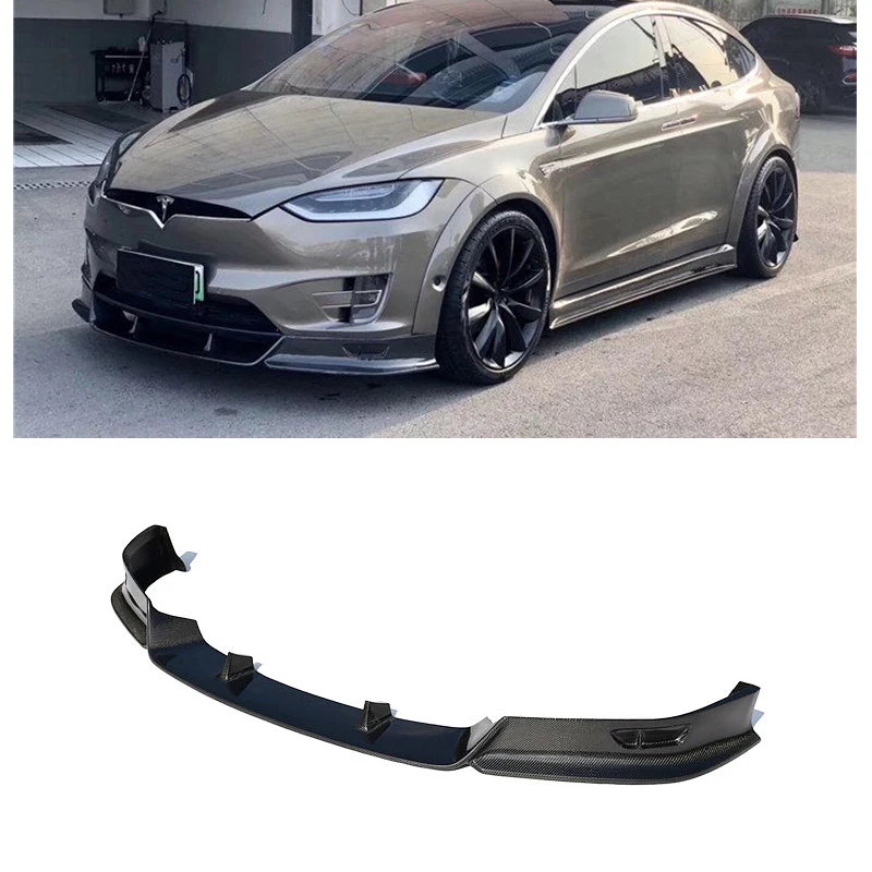 

Carbon Fiber Material For Tesla Model X Body Kit Front Lip Splitter Side Skirts Rear Lip Diffuser