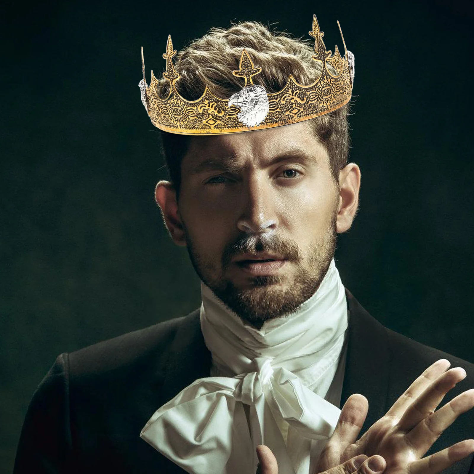 

Мужская королевская корона из сплава, ретро-дизайн на день рождения, косплей, Хэллоуин, вечеринка, костюм принца, реквизит, короны на день рождения