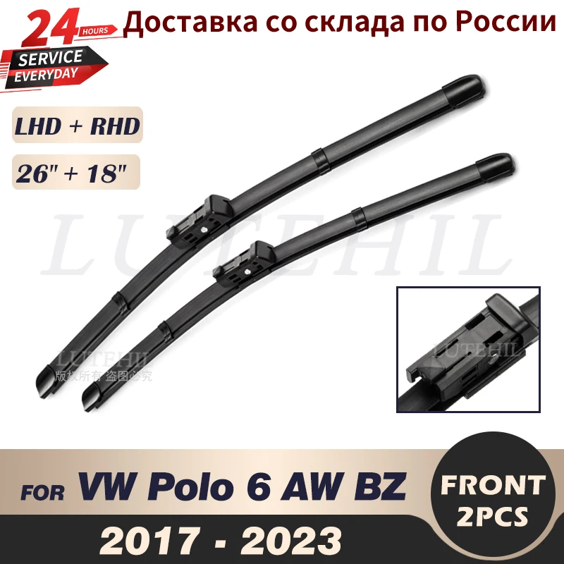 Wiper Front Wiper Blades For VW Polo 6 AW BZ 2017-2023 2018 2019 2020 2021 2022 Windshield Windscreen Front Window 26\